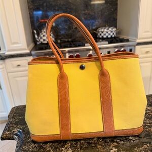 Hermes Vibrant Yellow Garden Party Tote